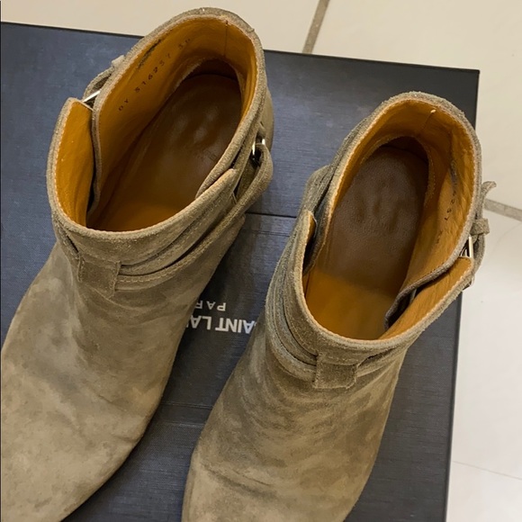 Saint Laurent Jodhpur Bootie in Kaki Beige Suede - Picture 4 of 7